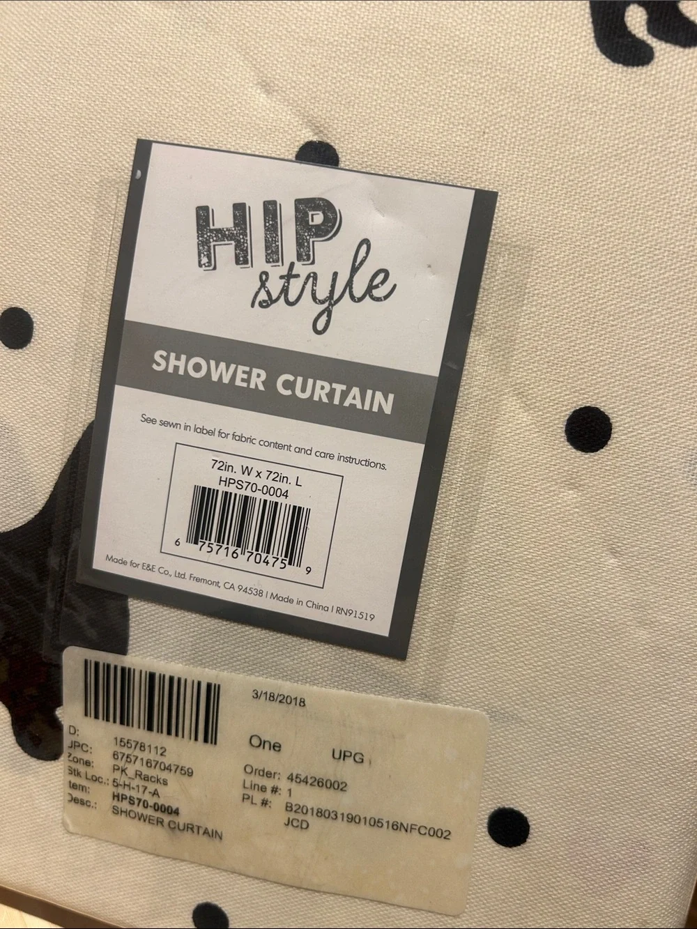 NWT HIPSTYLE Olivia Cotton Dachshund Printed Shower Curtain Plus Hand Towel